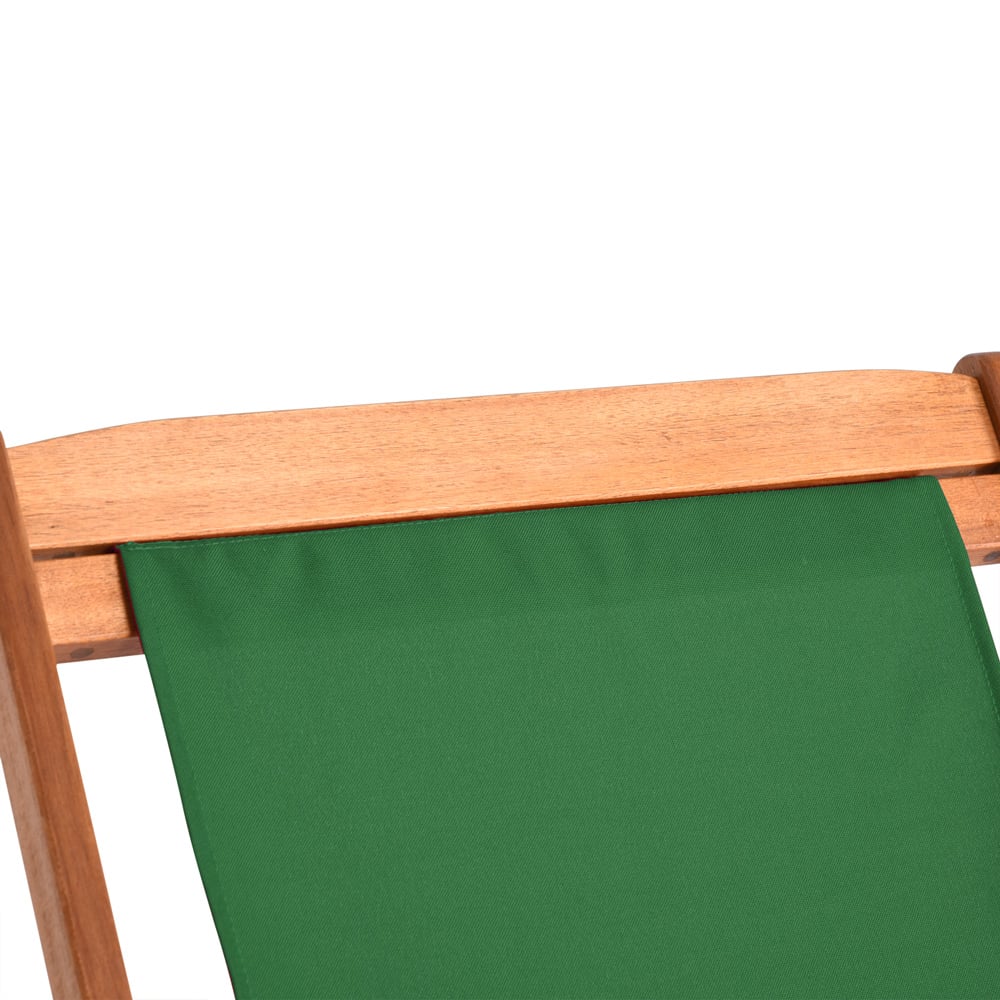 Transat de jardin pliable en bois d'acacia vert