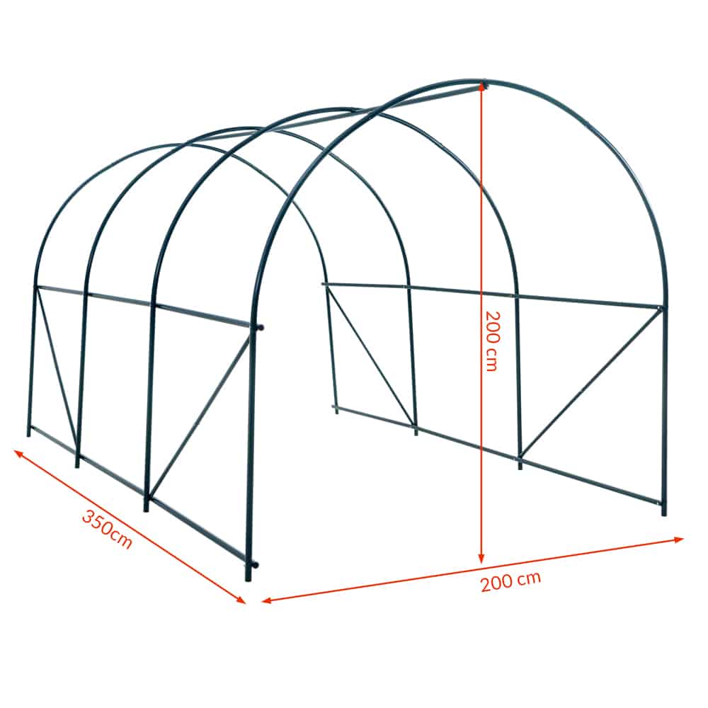 Serre de jardin tunnel 350x200x200 cm avec bâche en polyéthylène