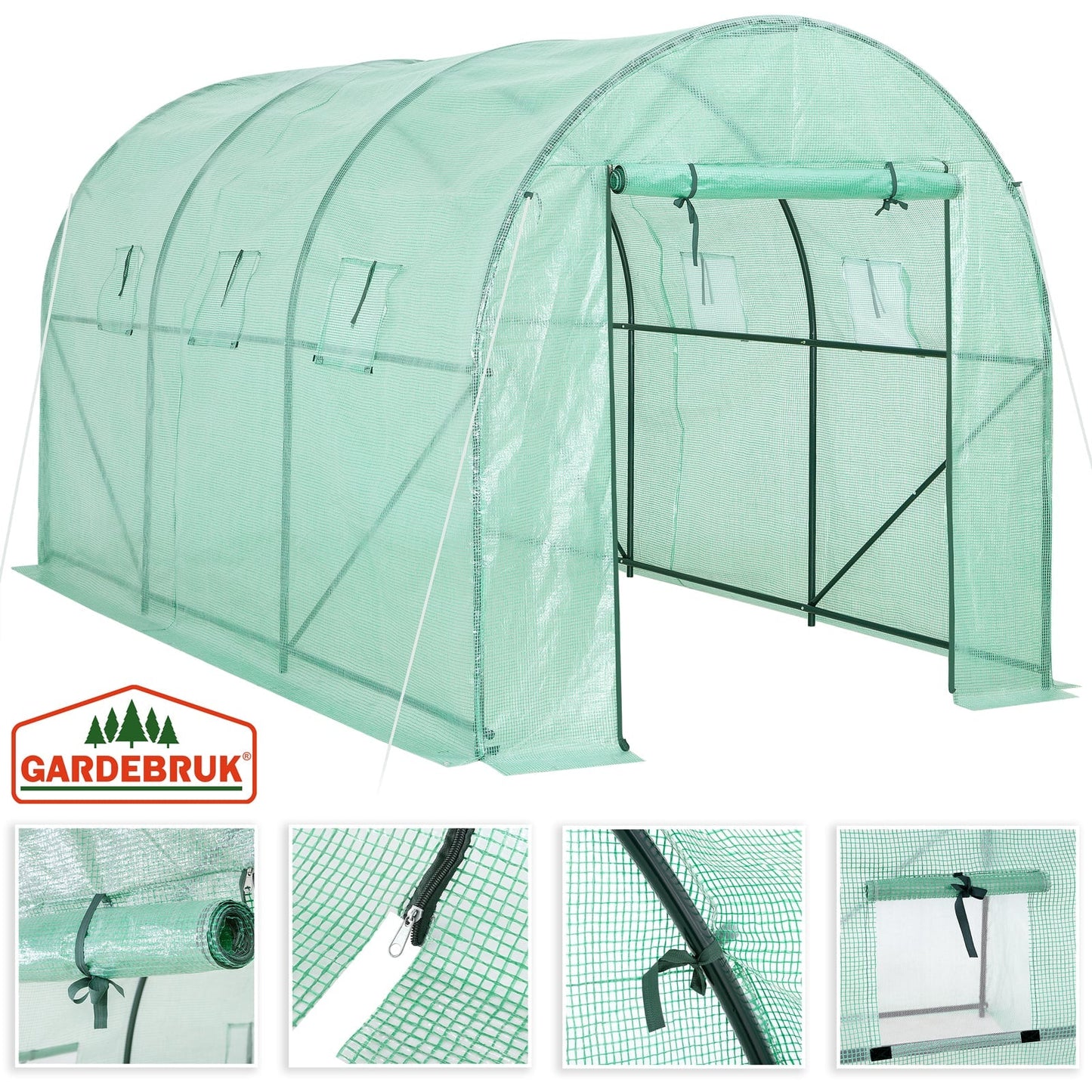 Serre de jardin tunnel 350x200x200 cm avec bâche en polyéthylène