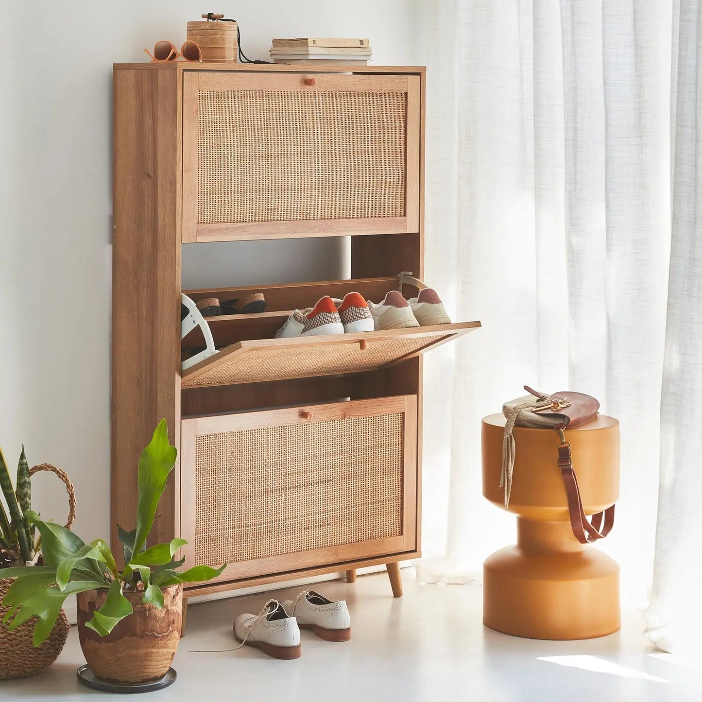 Meuble de rangement de chaussure bohème - 3 compartiments