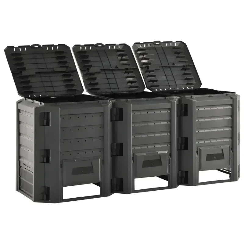Composteur de jardin noir 1200 L