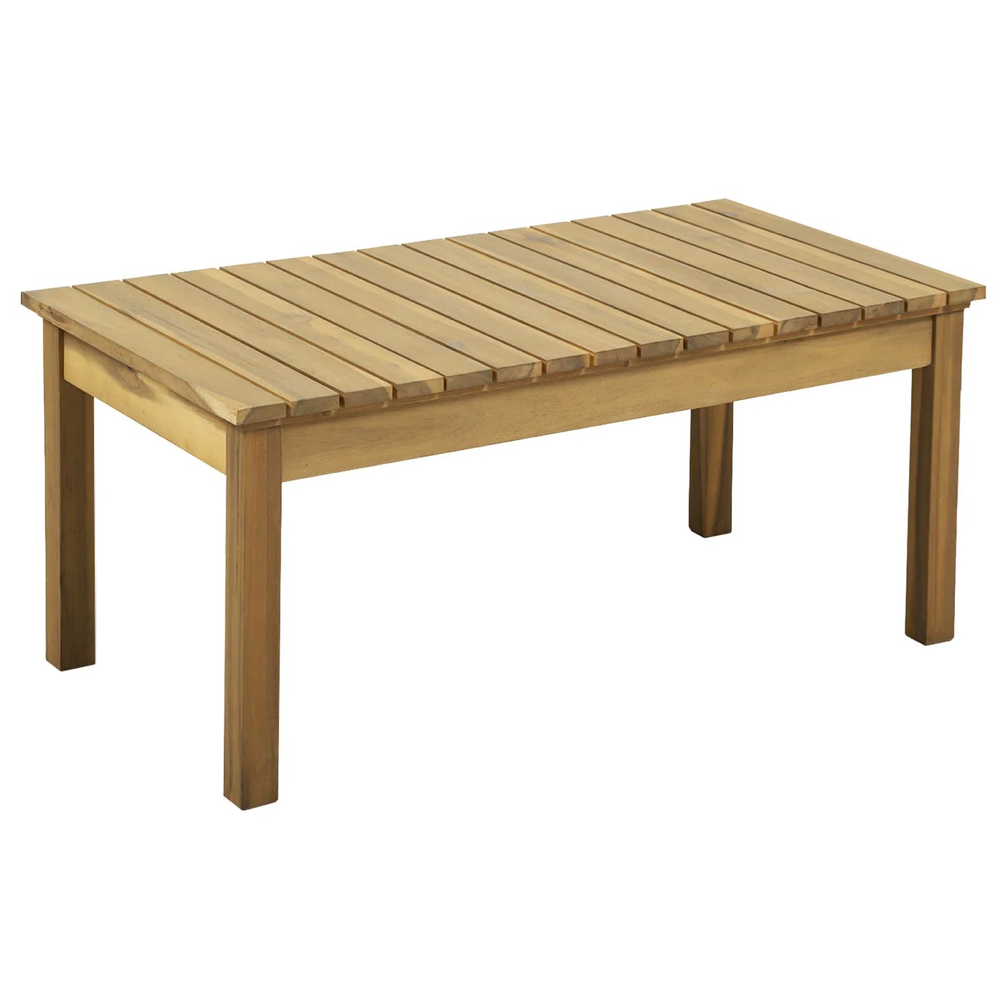 Salon de jardin en acacia 4 personnes - coussins crème