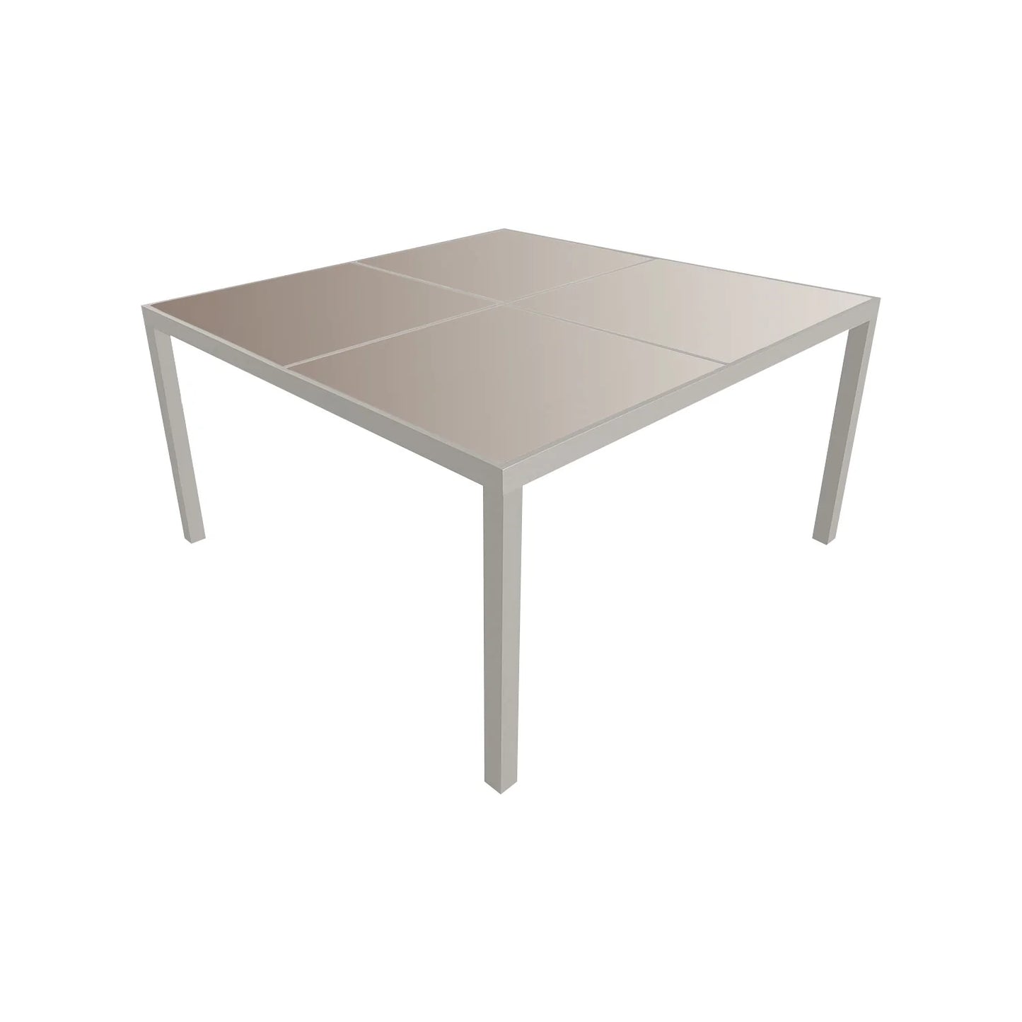 Salon de jardin en textilène taupe - 8 places en aluminium taupe