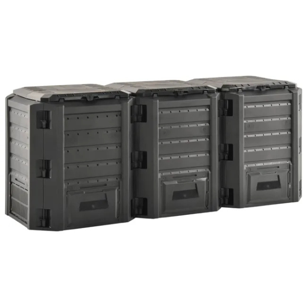Composteur de jardin noir 1200 L