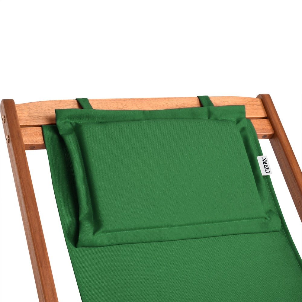 Transat de jardin pliable en bois d'acacia vert