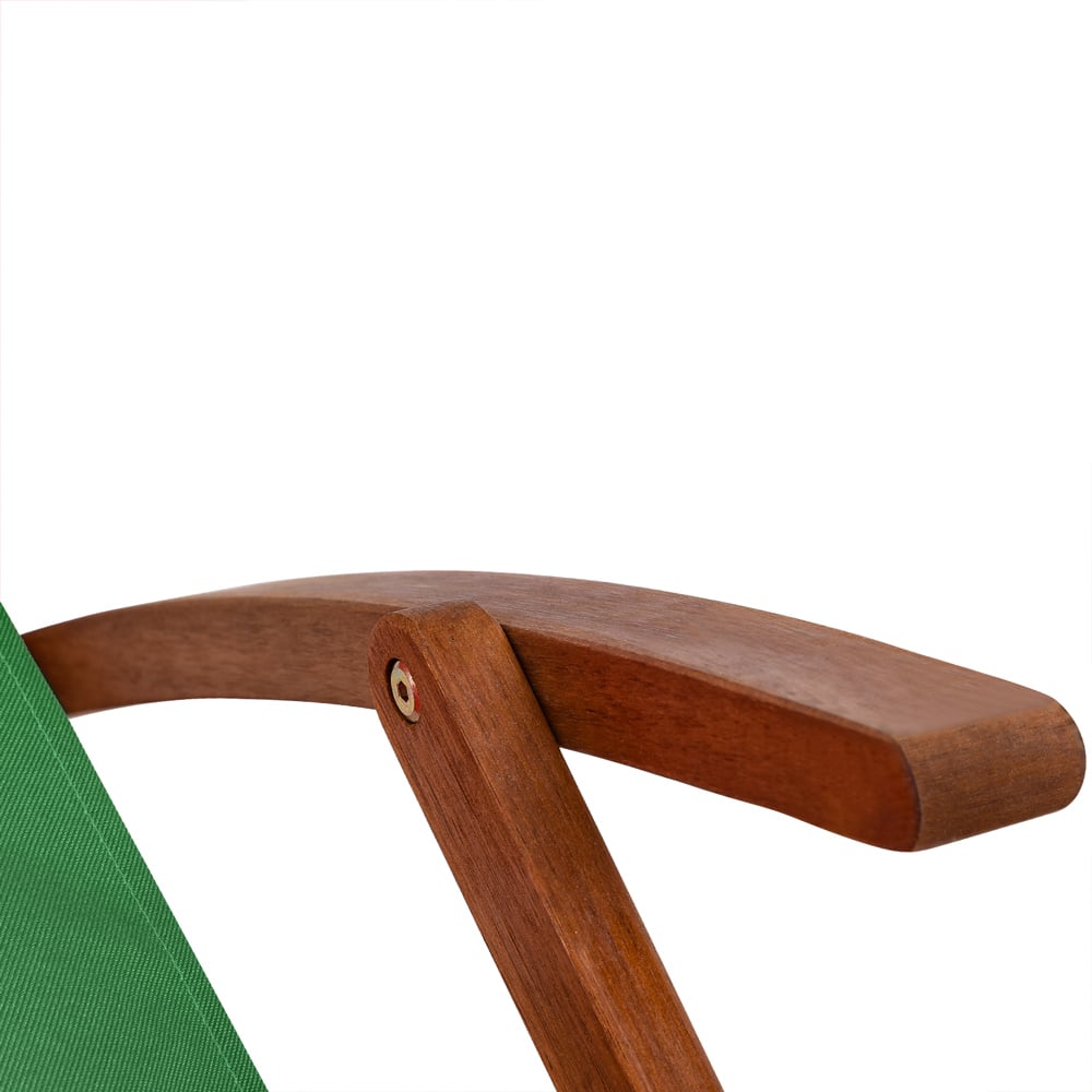 Transat de jardin pliable en bois d'acacia vert