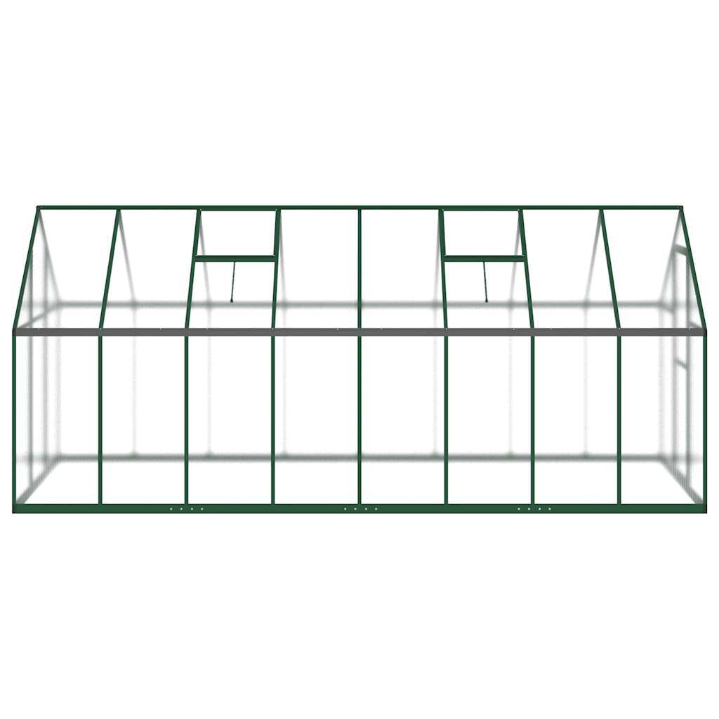Serre en aluminium verte 445x169x195 cm avec cadre de base
