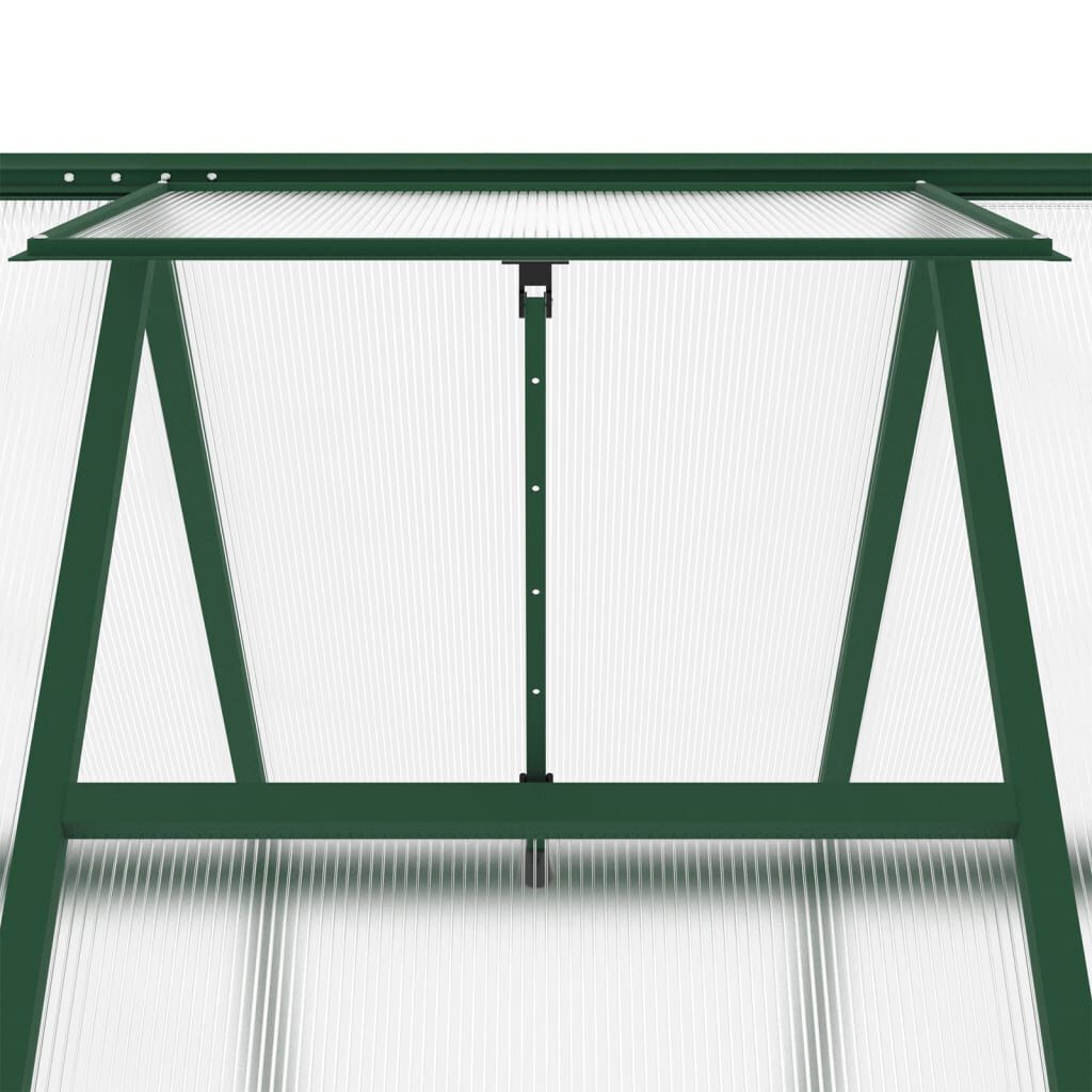 Serre en aluminium verte 445x169x195 cm avec cadre de base