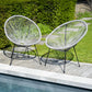 Lot de 2 fauteuils œuf Acapulco gris