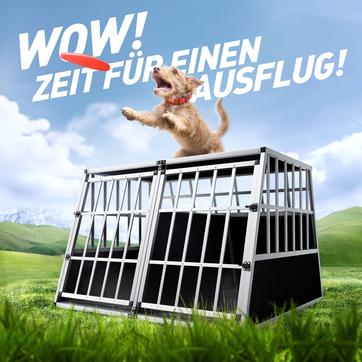 Cage de transport pour chiens en aluminium XXL 97x90x70 cm
