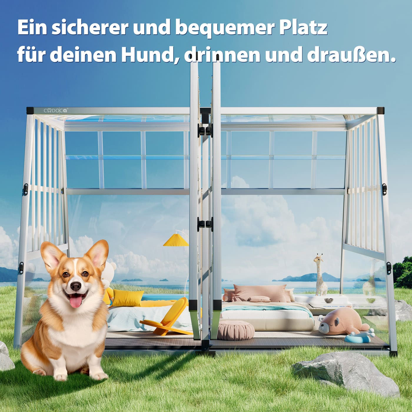 Cage de transport pour chiens en aluminium XXL 97x90x70 cm