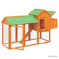 Poulailler enclos pour poules en bois massif de pin - 193 x 65 x 117 cm - Marron