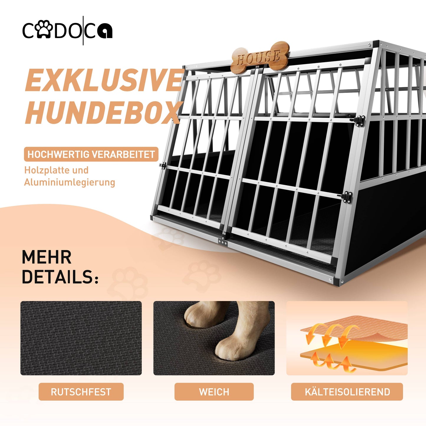 Cage de transport pour chiens en aluminium XXL 97x90x70 cm