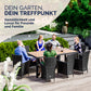 Salon de jardin en rotin synthétique 9 pièces – Noir