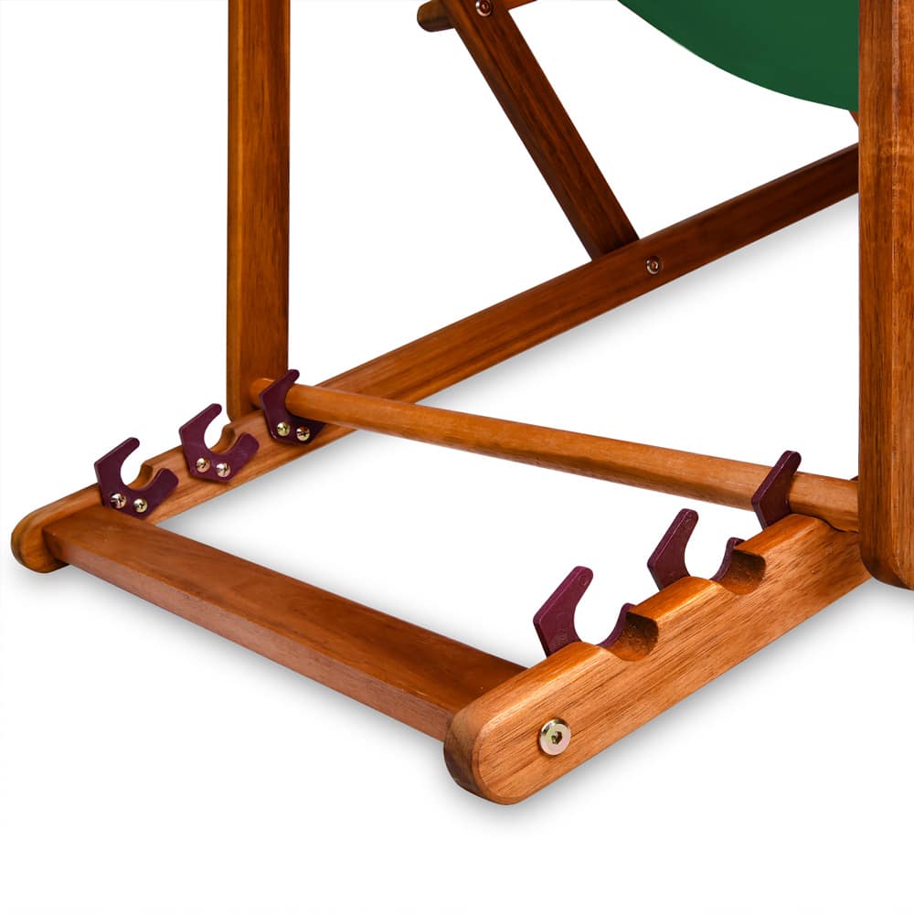 Transat de jardin pliable en bois d'acacia vert
