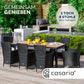 Salon de jardin en rotin synthétique 9 pièces – Noir