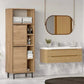Meuble rangement salle de bain bois clair