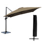 Parasol déporté inclinable carré 3x3m taupe avec housse