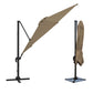 Parasol déporté inclinable carré 3x3m taupe avec housse