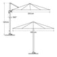 Parasol déporté rectangulaire 3x4m - Noir