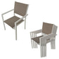 Salon de jardin en textilène taupe - 8 places en aluminium taupe