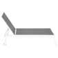 Ensemble de 2 bains de soleil et table d'appoint en textilène gris - aluminium blanc