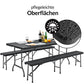 Table et bancs pliants noirs en plastique dur - 183 cm