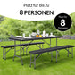 Table et bancs pliants noirs en plastique dur - 183 cm
