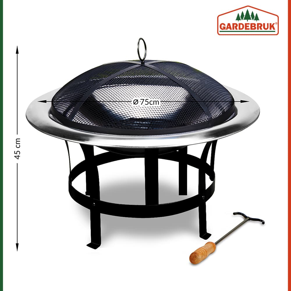 Brasero en acier inoxydable 75 cm