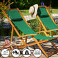 Transat de jardin pliable en bois d'acacia vert