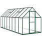 Serre en aluminium verte 445x169x195 cm avec cadre de base