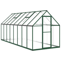Serre en aluminium verte 445x169x195 cm avec cadre de base