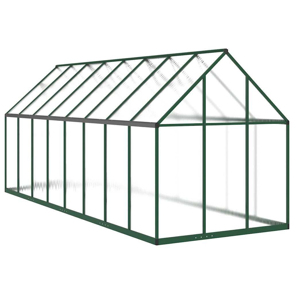 Serre en aluminium verte 445x169x195 cm avec cadre de base